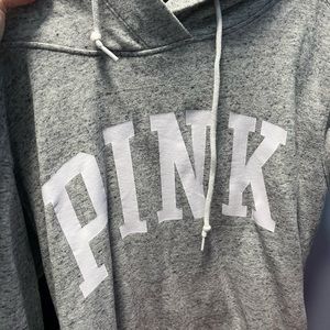 Pink Victoria’s Secret gray hoodie